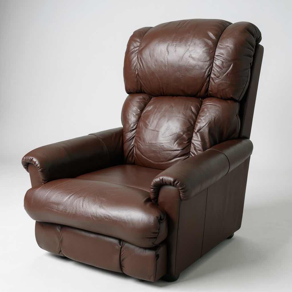 Photo 1 of LA Z BOY BROWN LEATHER ROCKING RECLINER 