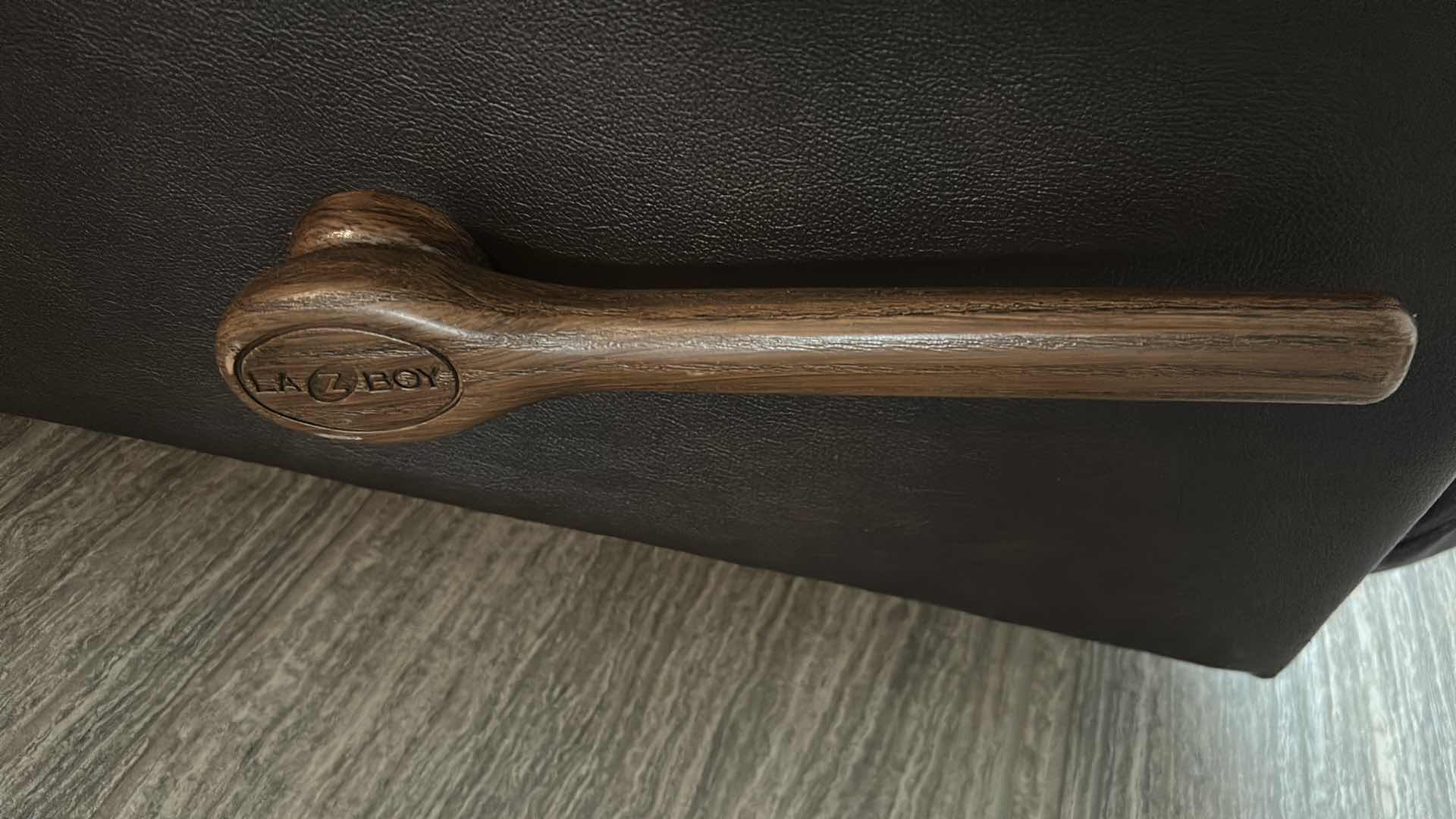 Photo 1 of LA Z BOY BROWN LEATHER ROCKING RECLINER 