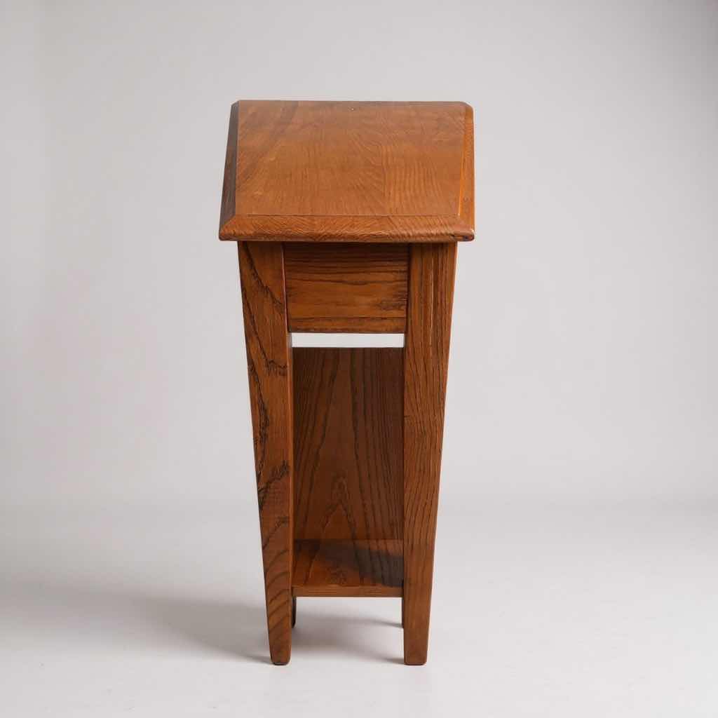 Photo 1 of MISSION STYLE OAK SIDE TABLE W BOTTOM SHELF 24" H 24"