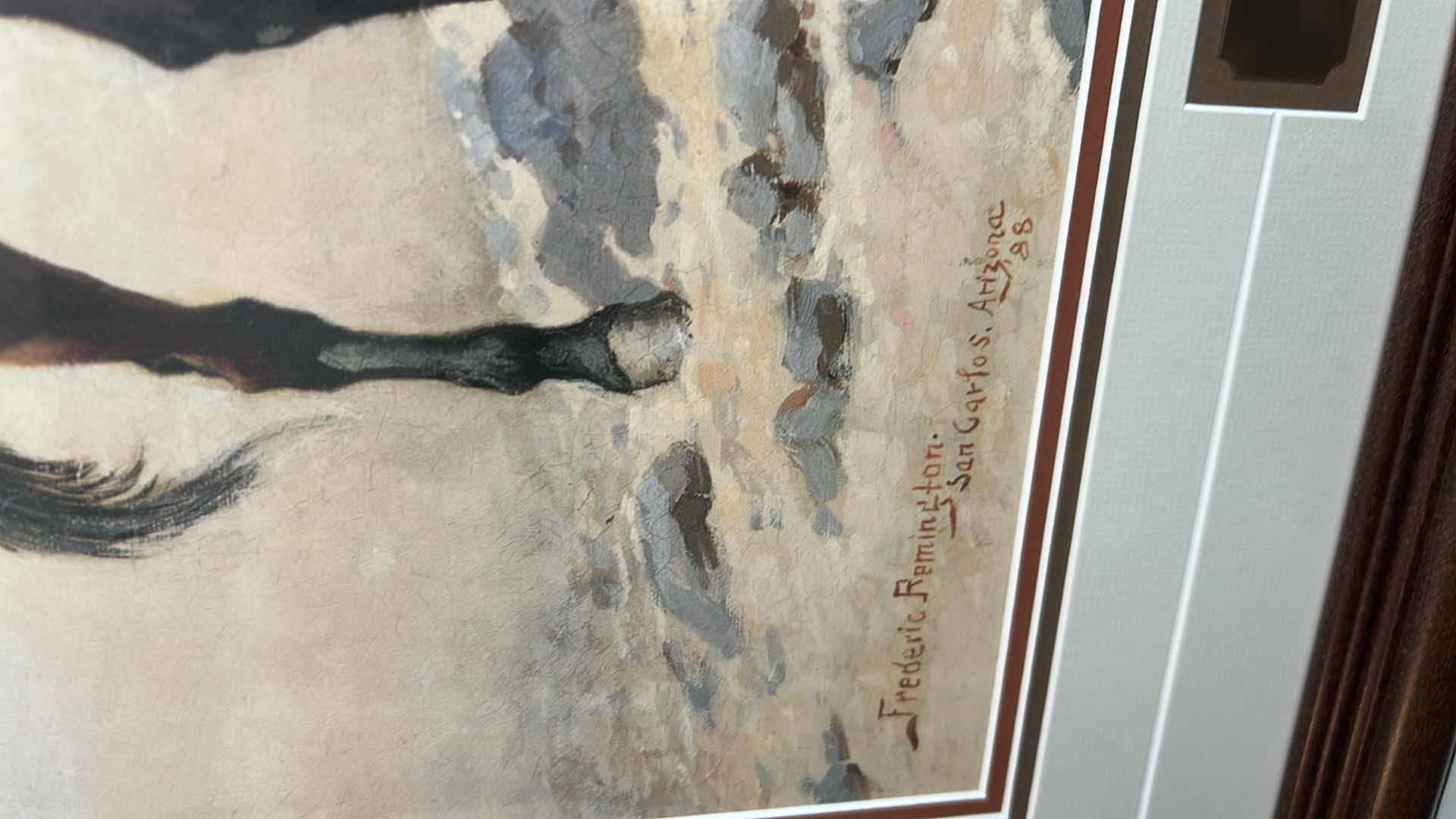 Photo 1 of WOOD FRAMED "THE ALERT" BY FREDERIC REMINGTON 28" X 32"