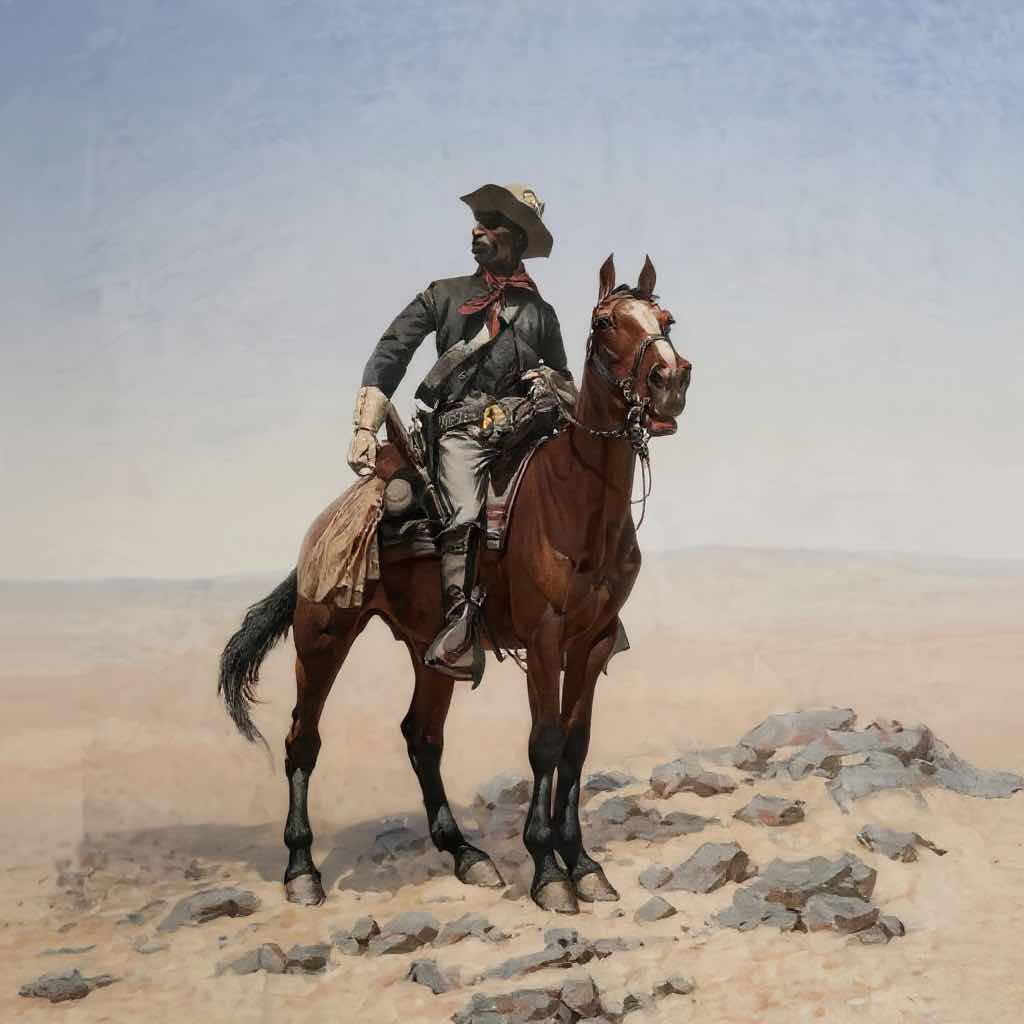 Photo 1 of WOOD FRAMED "THE ALERT" BY FREDERIC REMINGTON 28" X 32"