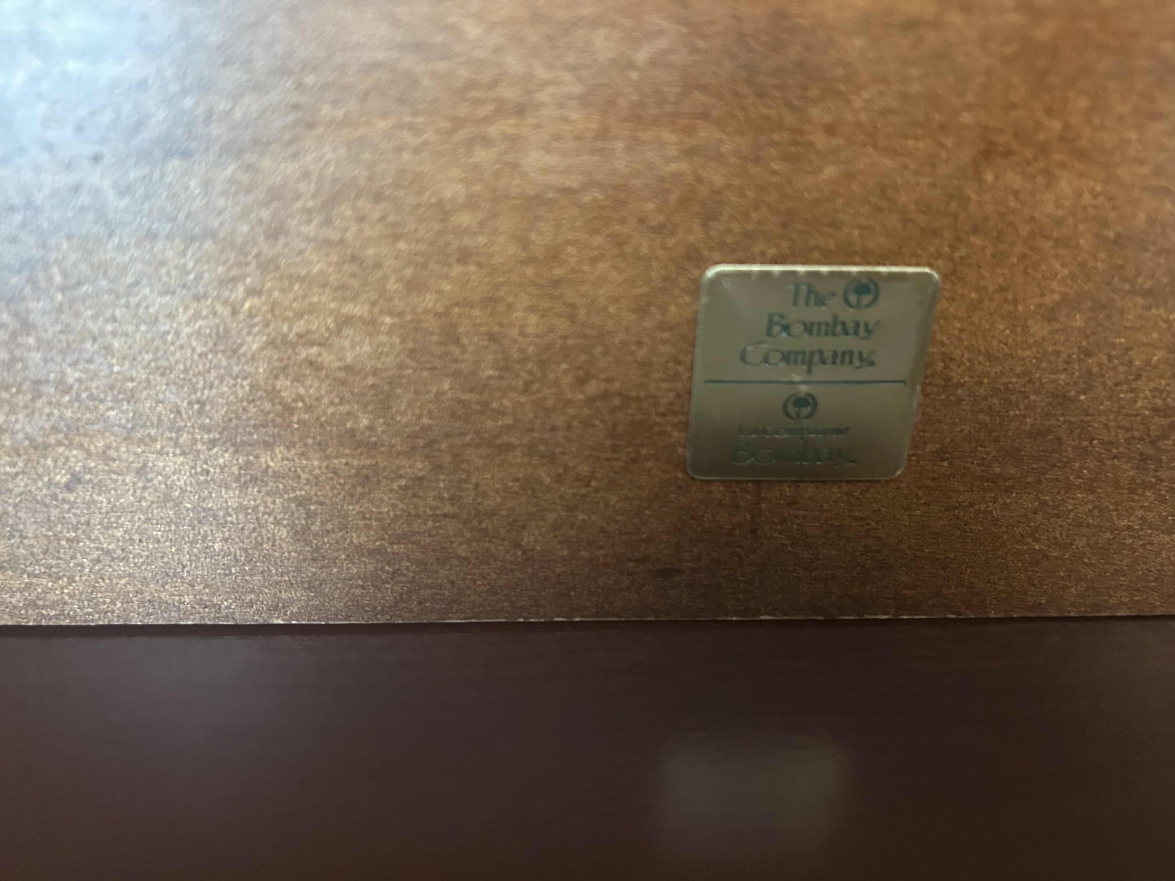 Photo 1 of VINTAGE BOMBAY CO SOLID WOOD MANTEL CLOCK W CAMEL HUMP SHAPE  & MAHOGANY FINISH W 16"