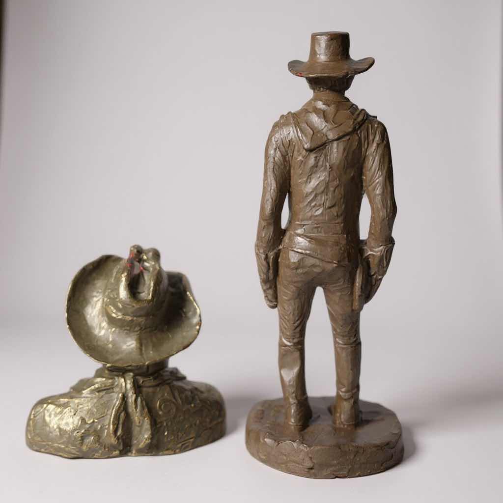 Photo 1 of 2 BRONZE POLYRESIN SCUPLTURES BY MICHAEL GARMAN H 9" 4"