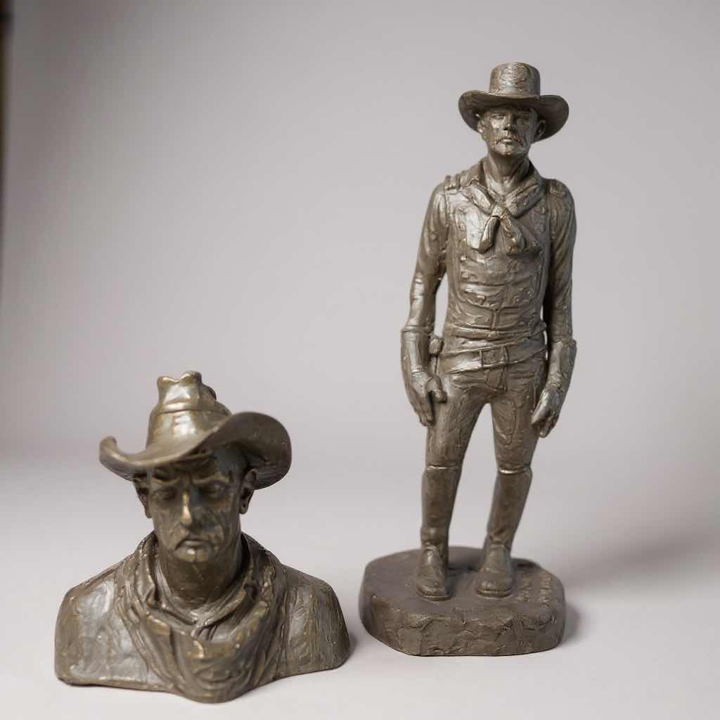 Photo 1 of 2 BRONZE POLYRESIN SCUPLTURES BY MICHAEL GARMAN H 9" 4"