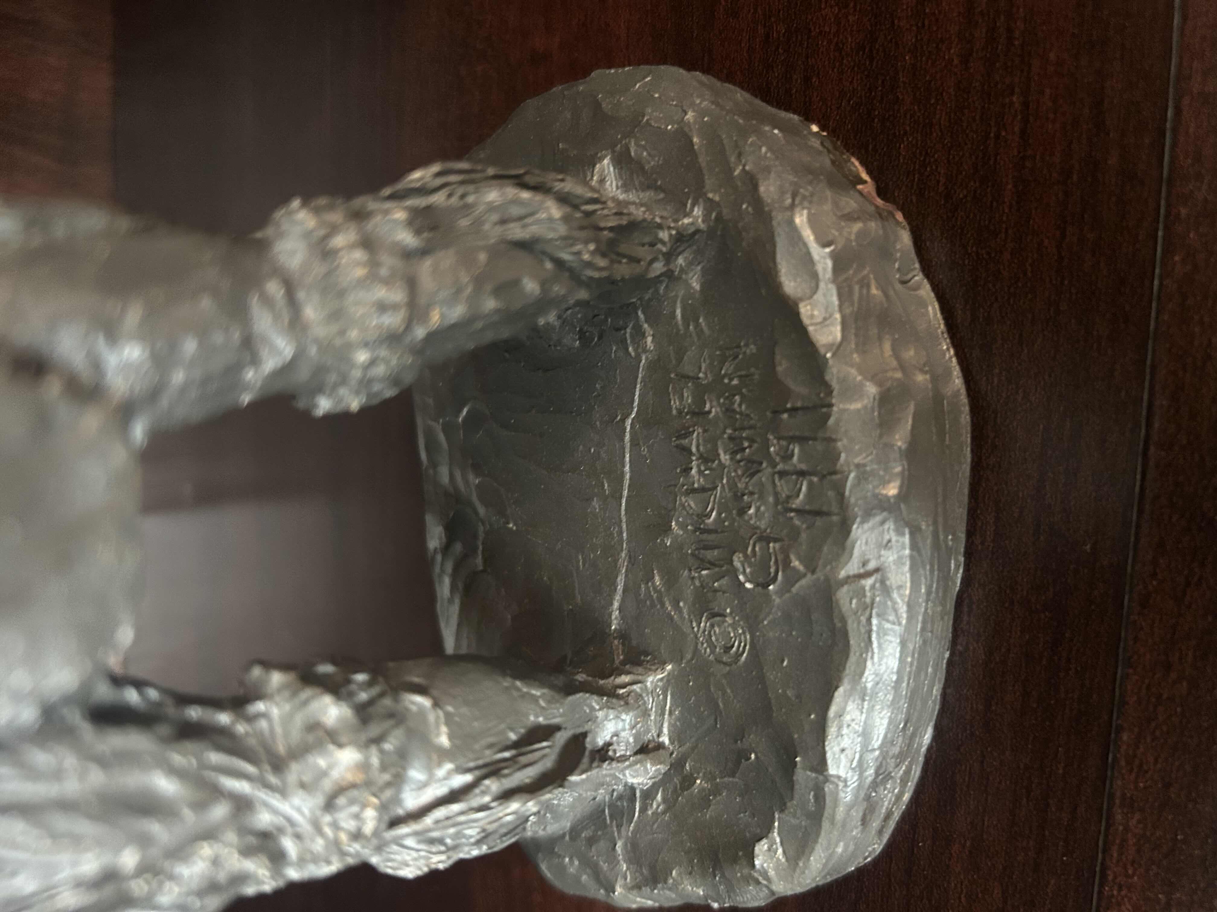 Photo 1 of 2 BRONZE POLYRESIN SCULPTURES BUFFALO NATIVE AMERICAN BY MICHAEL GARMAN H 9" 5"