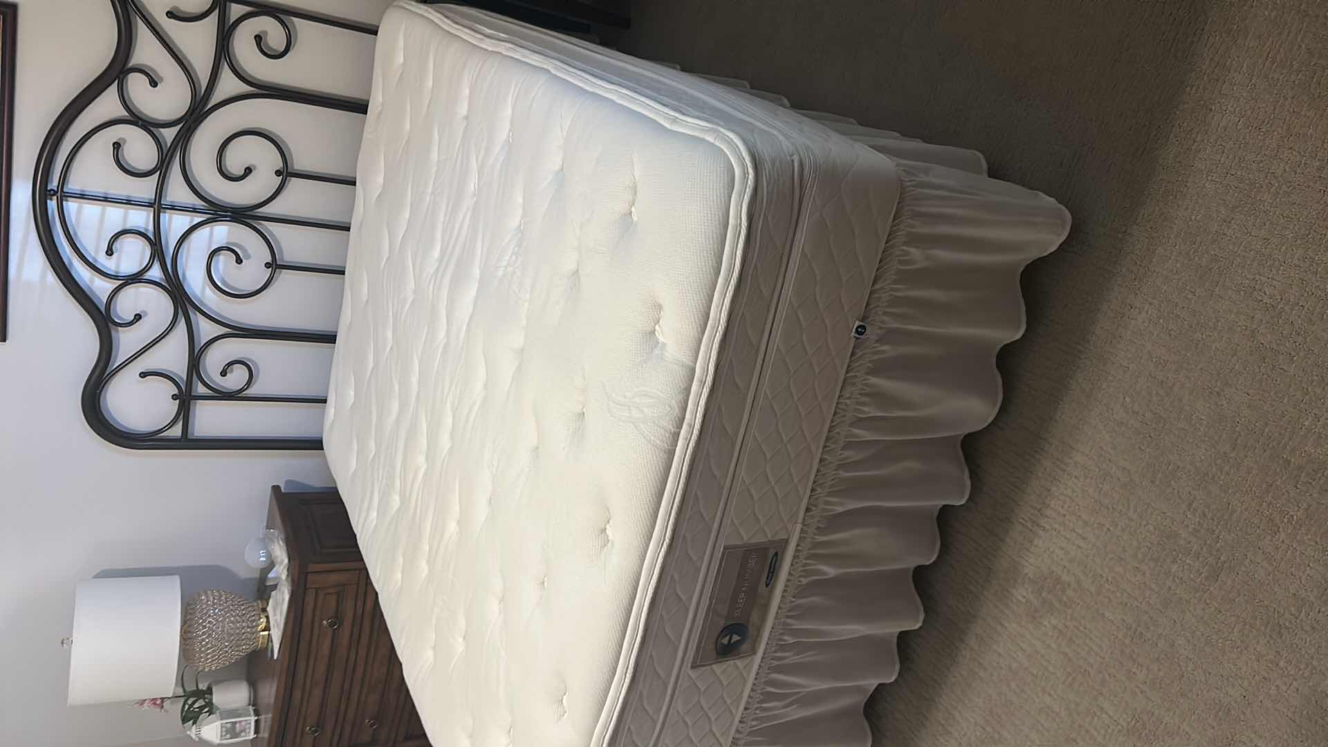 Photo 1 of SLEEP NUMBER QUEEN MATTRESS MODEL 7000 W REMOTE-RUFFLED BED SKIRT & HEADBOARD SOLD SEPARATELY RETAIL $2000