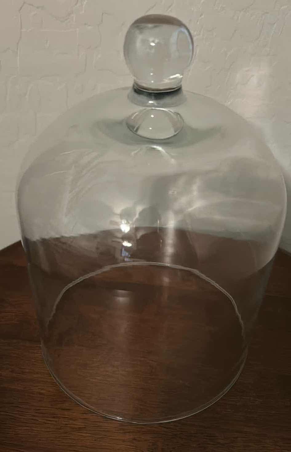 Photo 1 of 10" GLASS CLOCHE & SMALL ORNATE PERFUME BOTTLE 3"