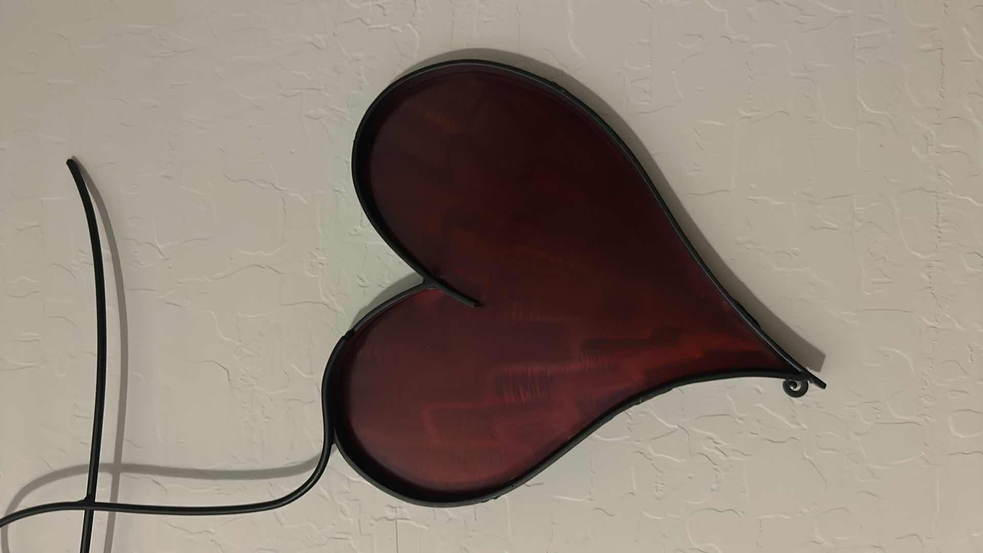 Photo 1 of VINTAGE METAL RED HEART WALL ART W 24"