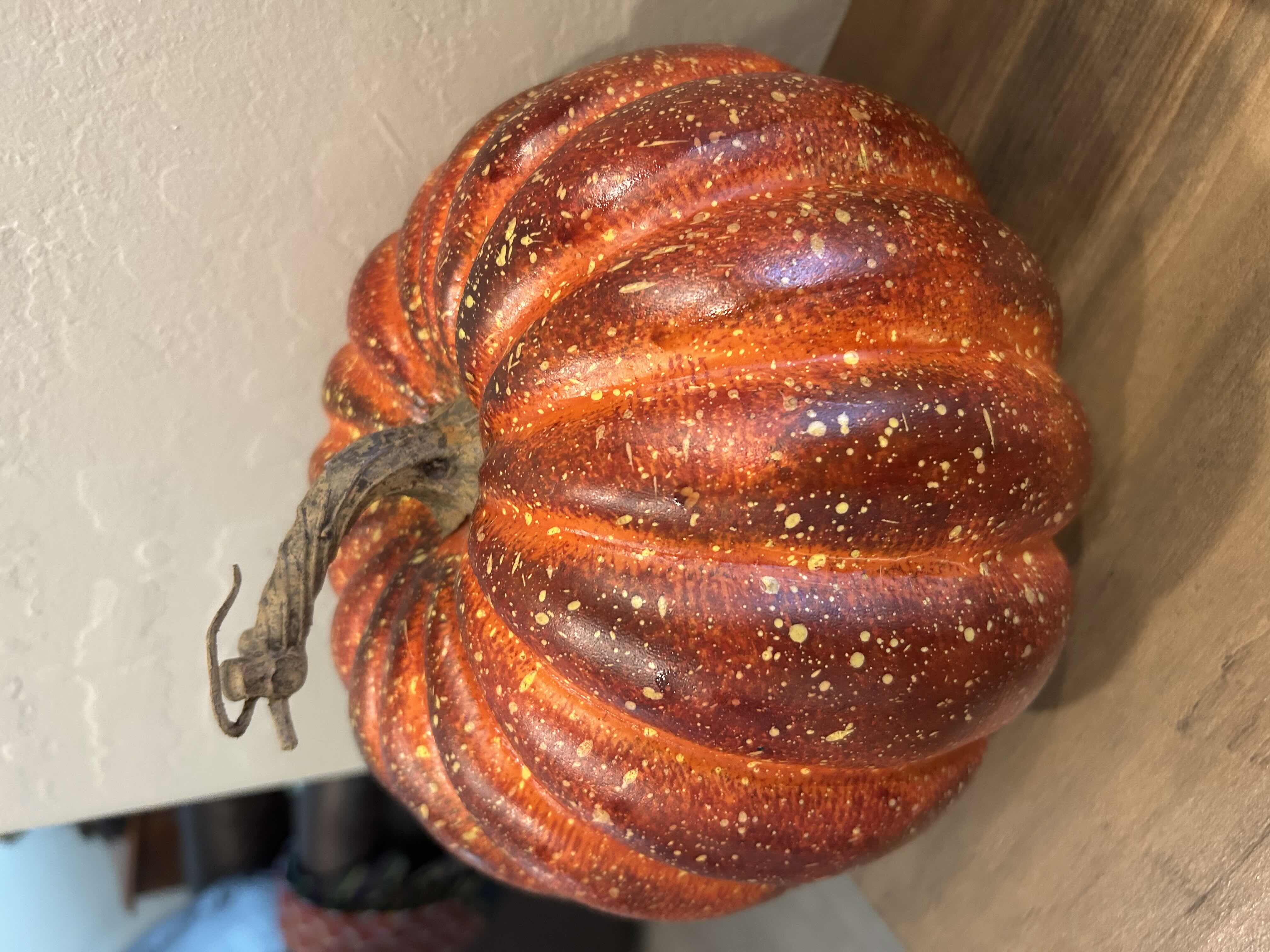 Photo 1 of FALL PUMPKIN DECOR W WOODEN DOUGH BOWL W 17"