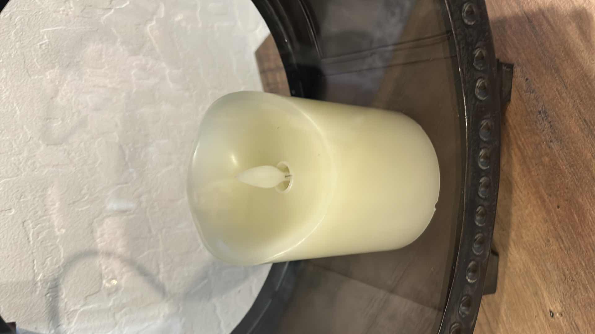 Photo 1 of DECORATIVE METAL CANDLE LANTERN W FAUX CANDLE H 15"