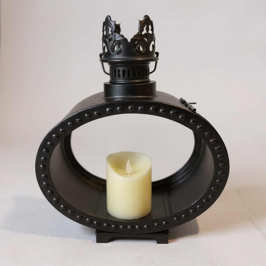 Photo 1 of DECORATIVE METAL CANDLE LANTERN W FAUX CANDLE H 15"