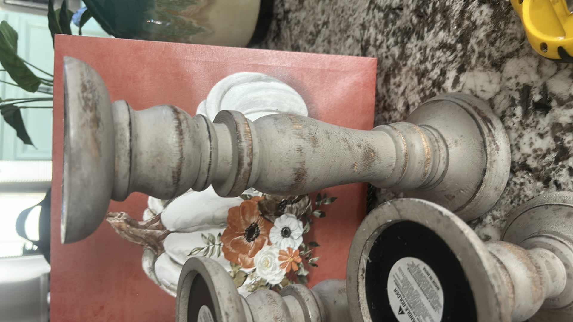 Photo 1 of 3 WOODEN CANDLE HOLDERS, TALLEST H12”