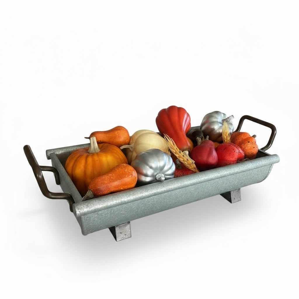 Photo 1 of FALL DECOR- TIN CONTAINER 19” x H5”