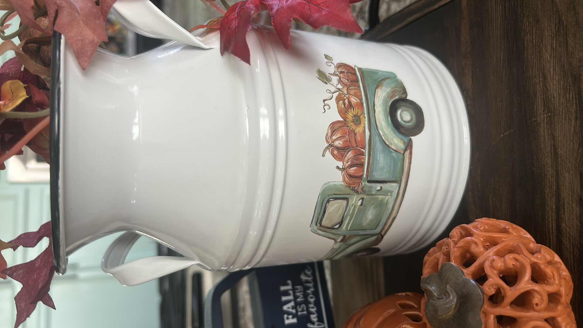 Photo 1 of FALL DECOR - WOOD TRAY  15 1/2 x 10 1/2, CERAMIC PUMPKINS AND MORE 15 1/2 x 10 1/2