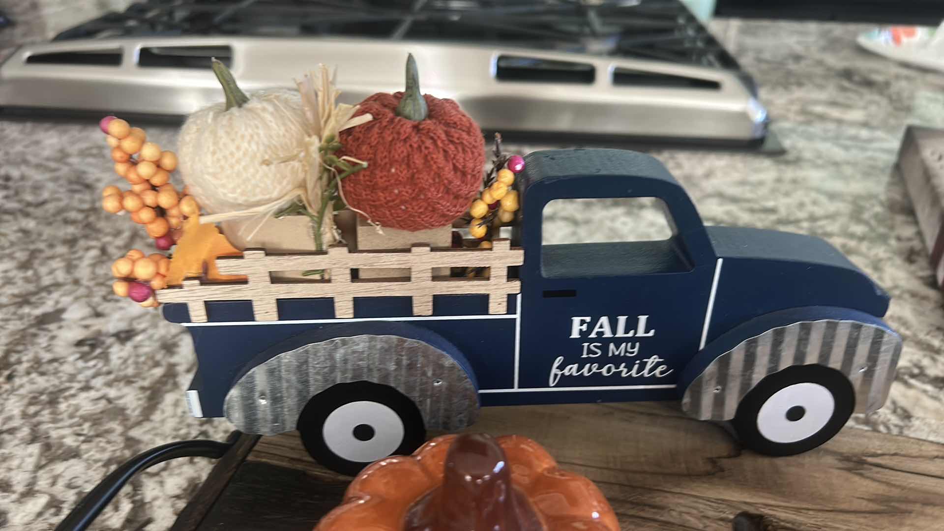Photo 1 of FALL DECOR - WOOD TRAY  15 1/2 x 10 1/2, CERAMIC PUMPKINS AND MORE 15 1/2 x 10 1/2