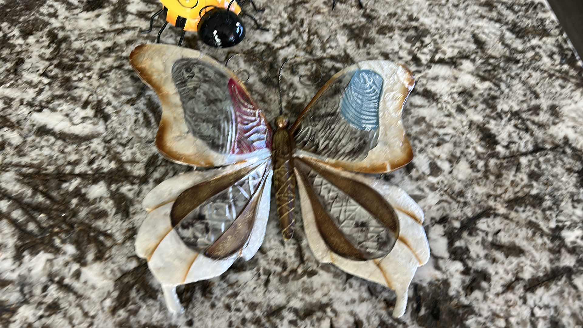 Photo 1 of 2 METAL BUMBLEBEES & BUTTERFLY 12” x 12”