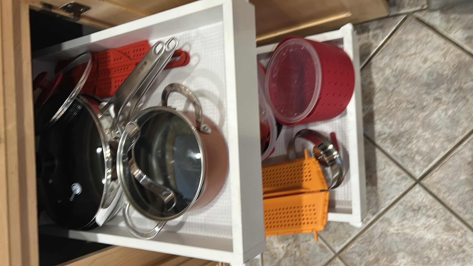 Photo 1 of CONTENTS OF CABINET POTS PANS