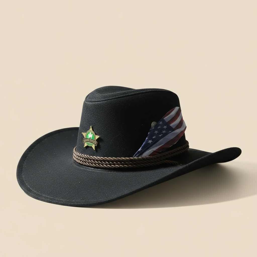 Photo 1 of BLACK COWBOY HAT W TEXAS FEATHER