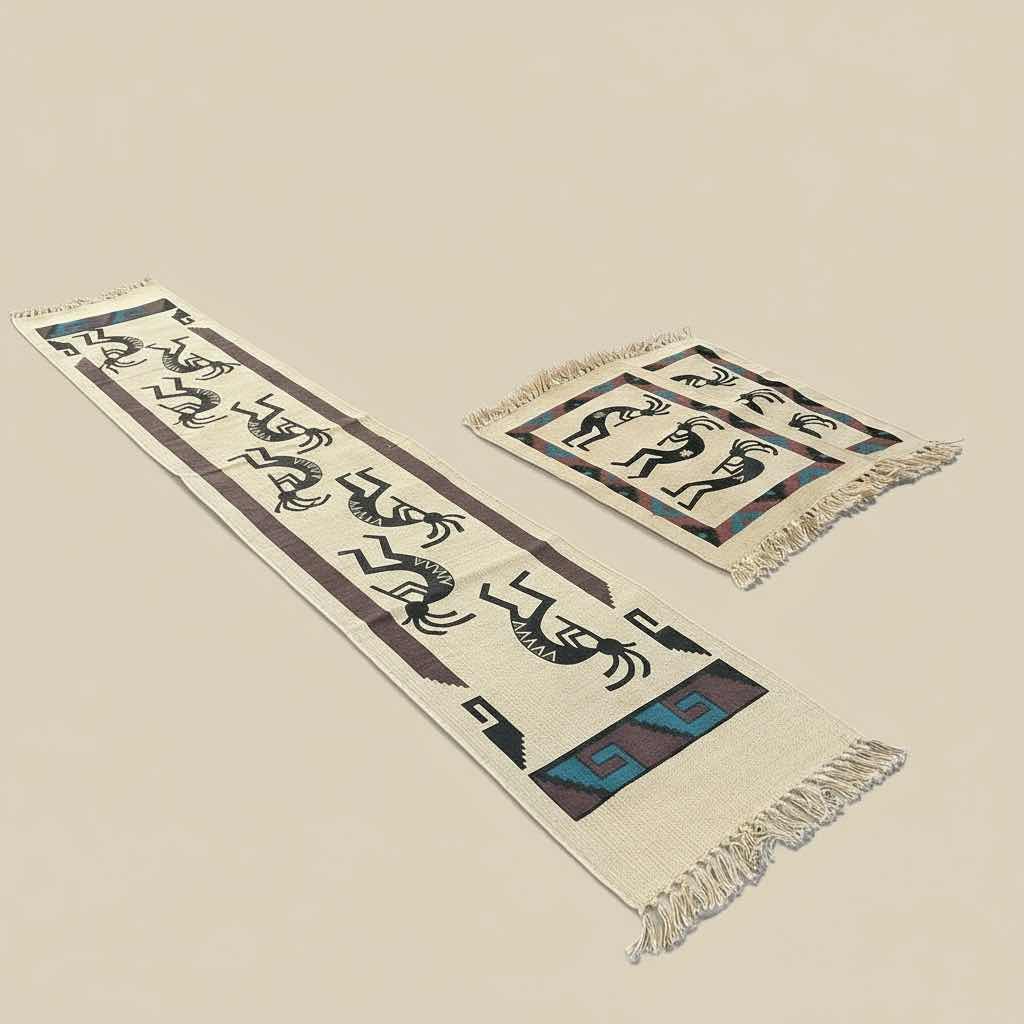 Photo 1 of Dll KOKOPELLI TAPESTRY 73"  TABLE RUNNER 3 PLACEMATS