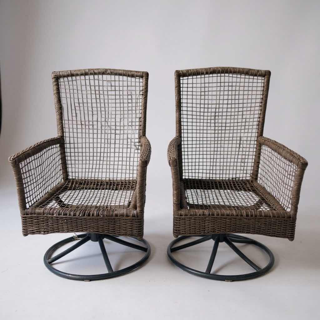 Photo 1 of 2 WOVEN SWIVEL ROCKING OUTDOOR CHAIRS