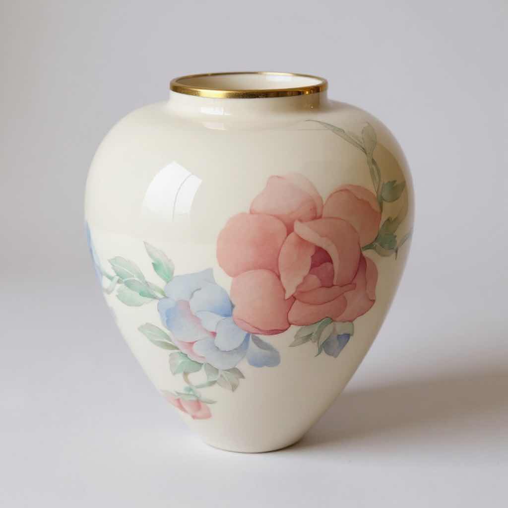 Photo 1 of LENOX CHATSWORTH FLORAL VASE 24K GOLD TRIM H 10"