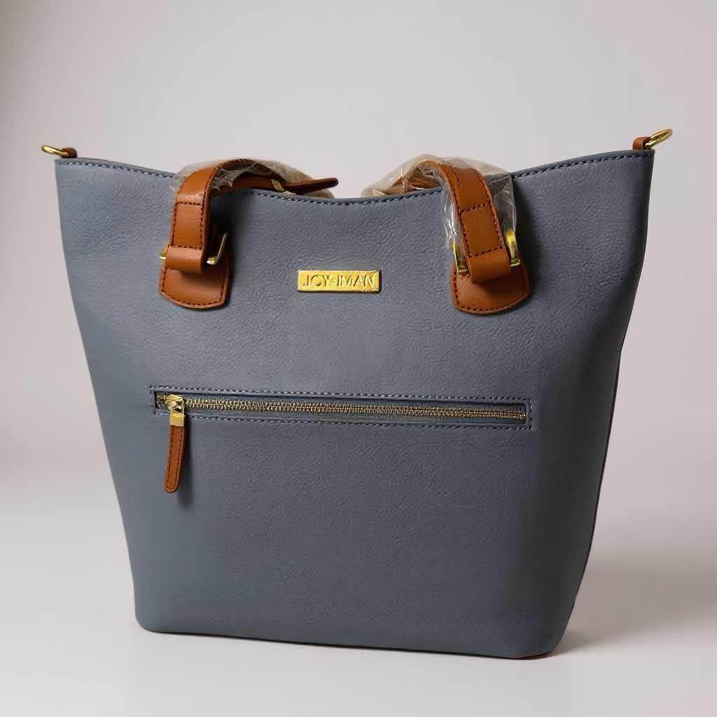 Photo 1 of NEW JOY & IMAN ALEXANDRIA LEATHER TOTE W CROSSBODY BAG PERIWINKLE  BLUE