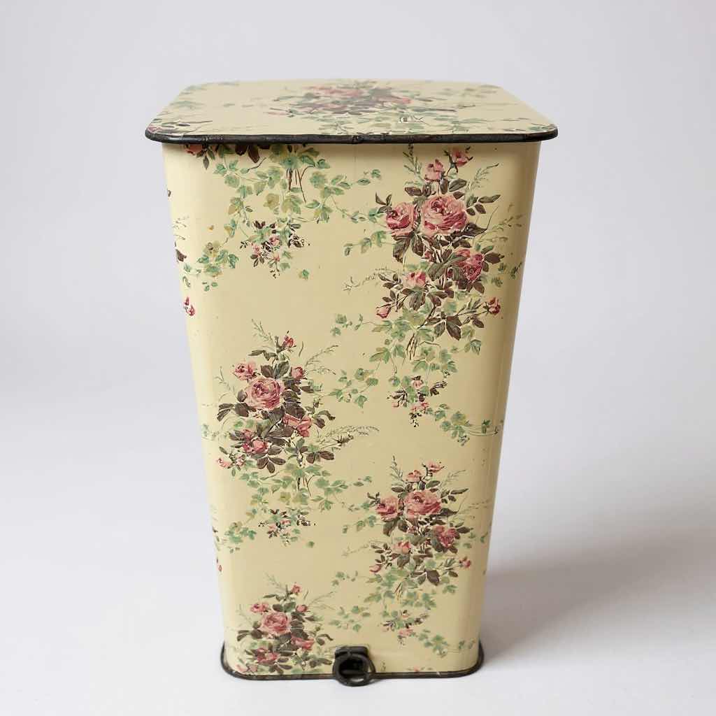 Photo 1 of FLORAL PATTERN WASTE BASKET H 24"