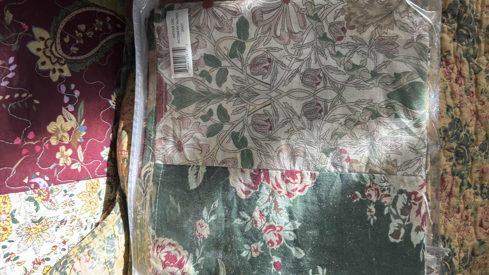 Photo 1 of PATCHWORK QUILT 2 KING SHAMS 2 DECORATIVE PILLOWS 2 VALANCES