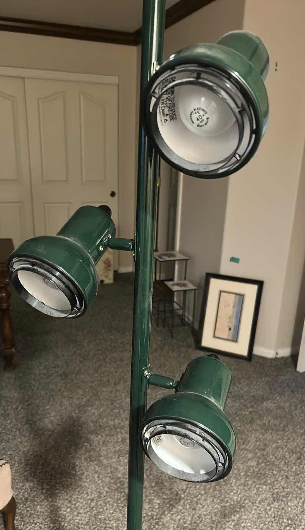 Photo 1 of GREEN VINTAGE MULTI HEAD FLOOR LAMP H 64"