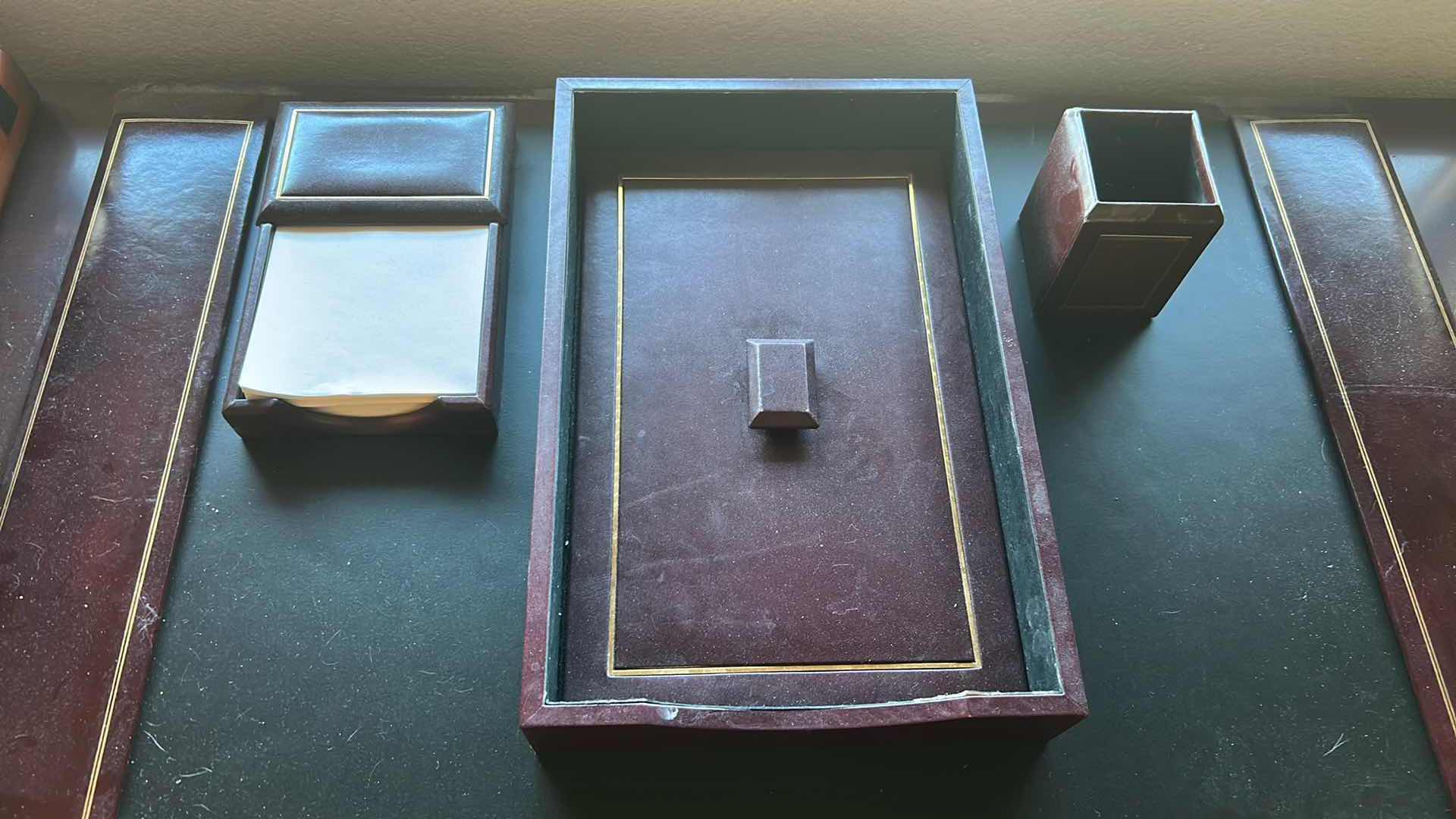 Photo 1 of 4PC DESK SET W BLOTTER