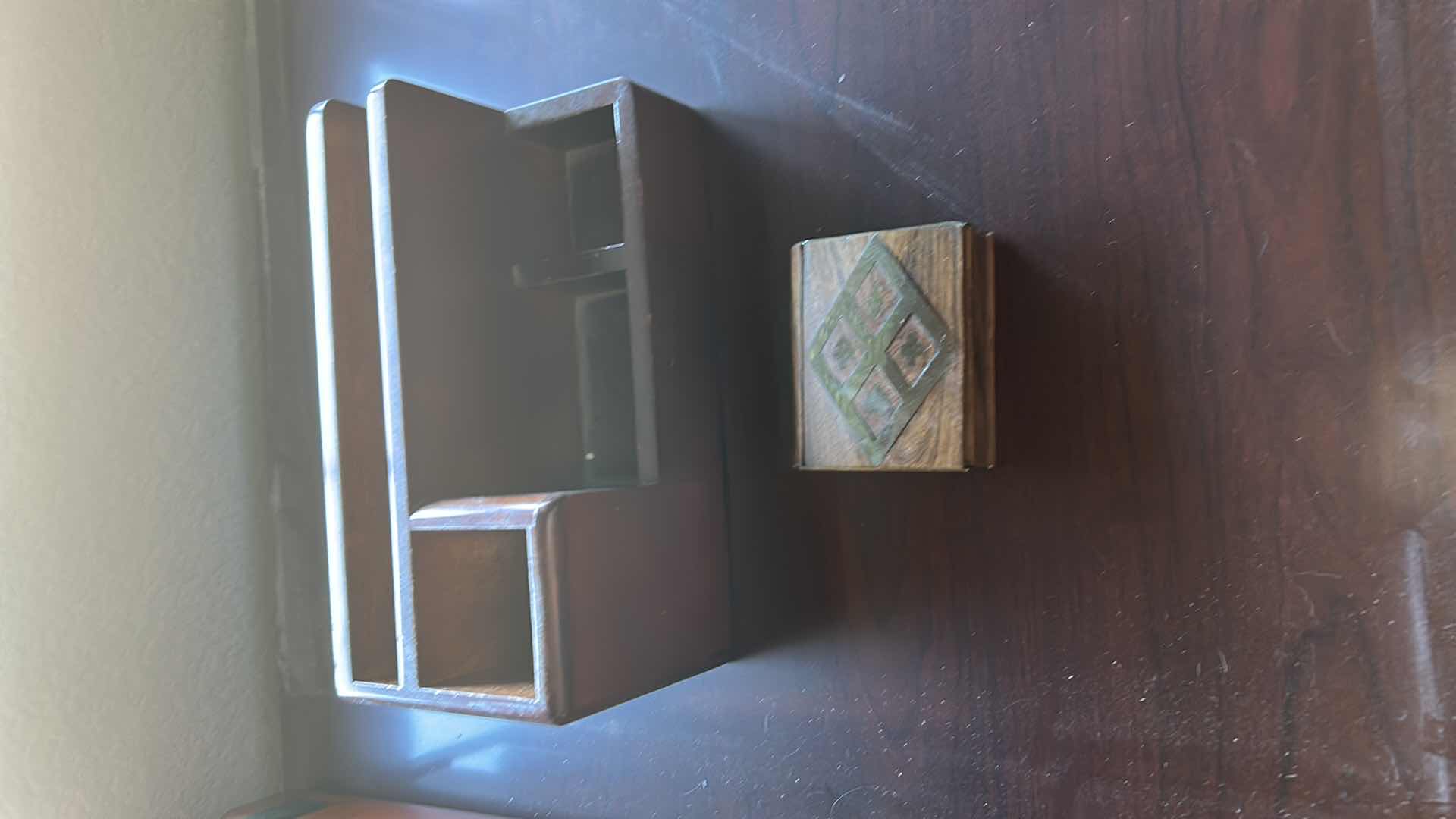 Photo 1 of 3 TIER WOODEN LETTER TRAY W ORGANIZER