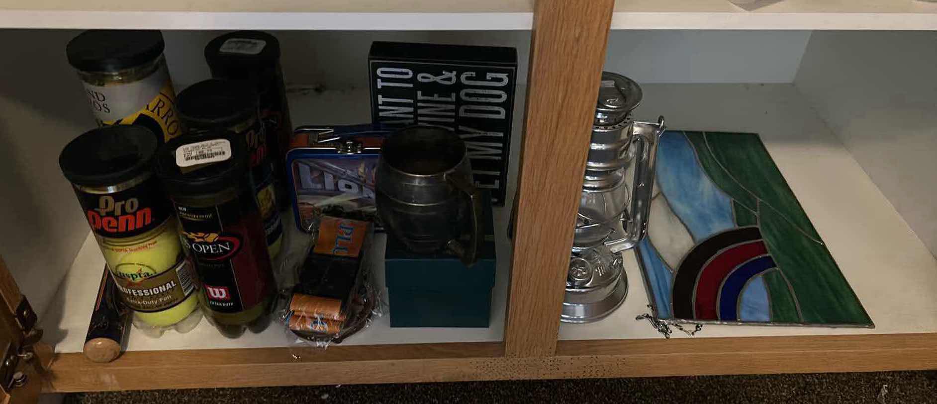 Photo 1 of CONTENTS OF SHELF TENNIS BALLS LANTERN