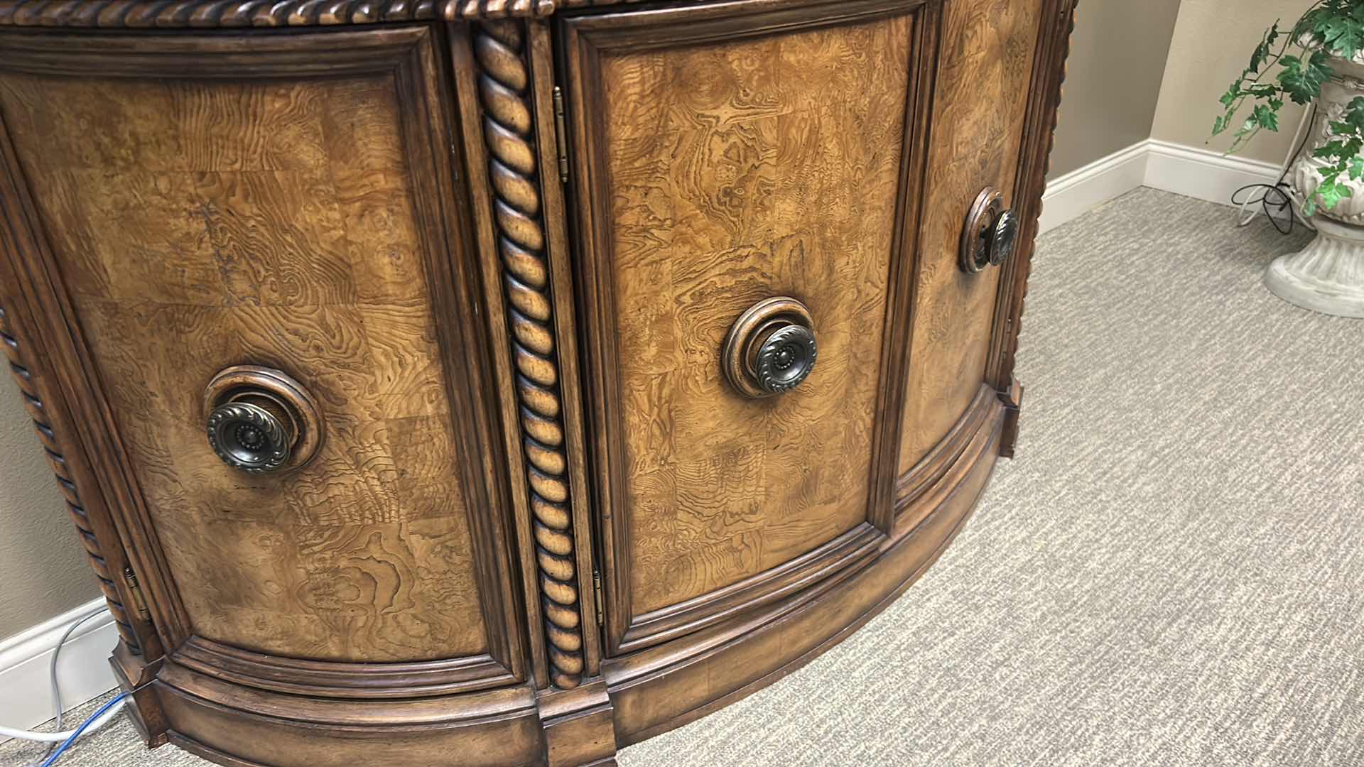 Photo 1 of CLASSICAL STYLE WOODEN CREDENZA W MARBLE TOP  66" X 22" H 41"