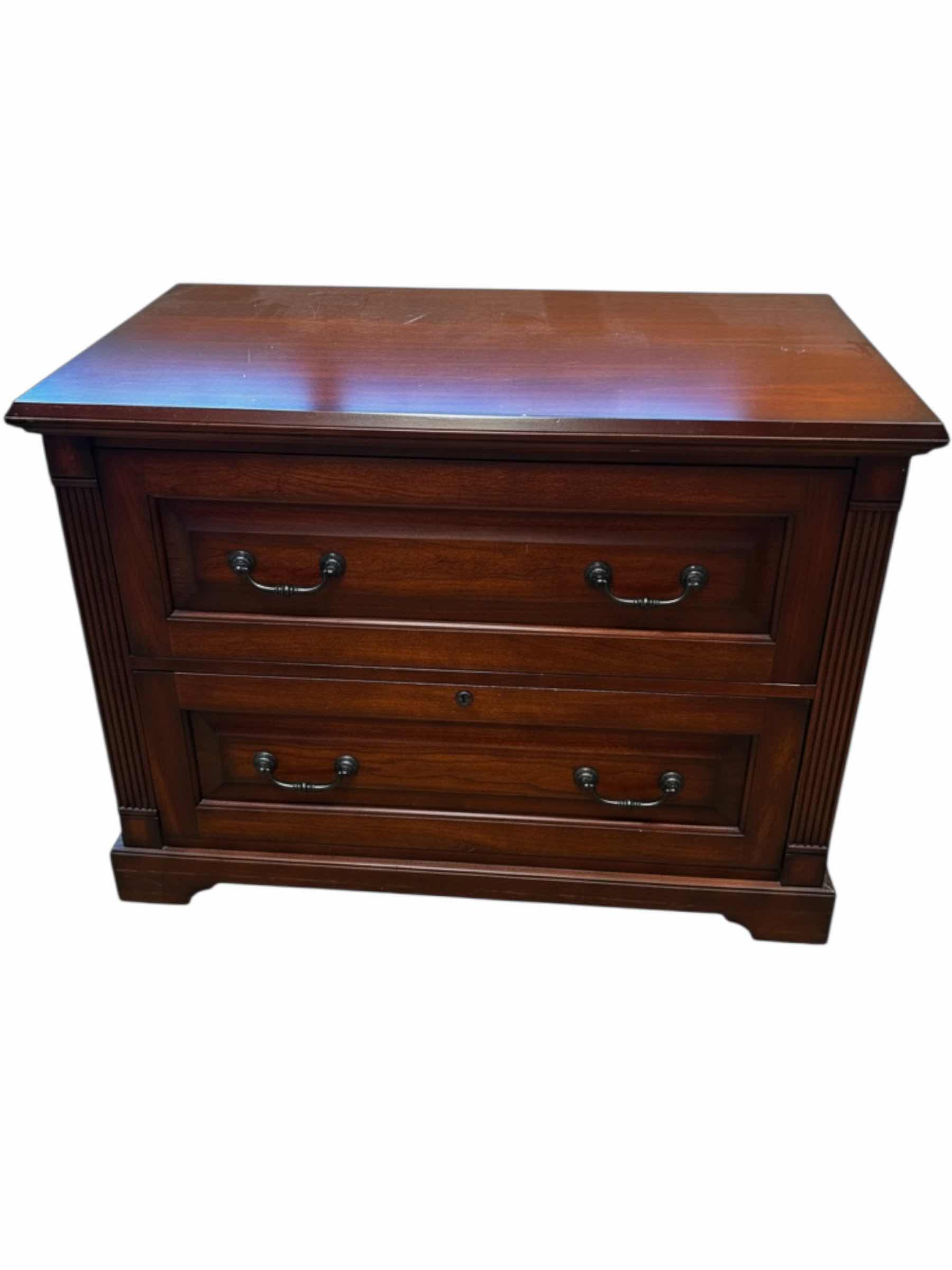 Photo 1 of CHERRY FINISH FILING CABINET 40" X 22" H 29"