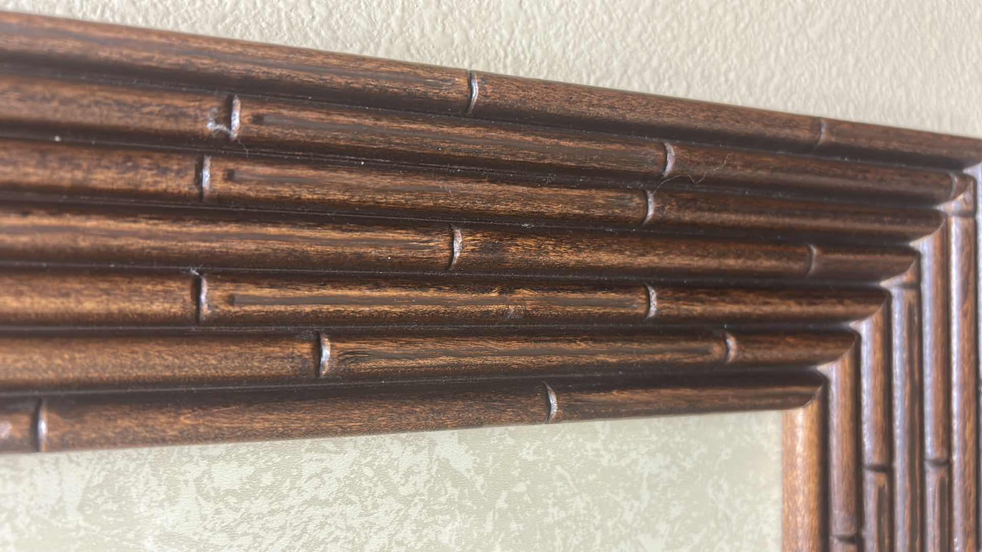 Photo 1 of BAMBOO STYLE BROWN FRAMED POTTED PALM WALL ART 28" X 45"