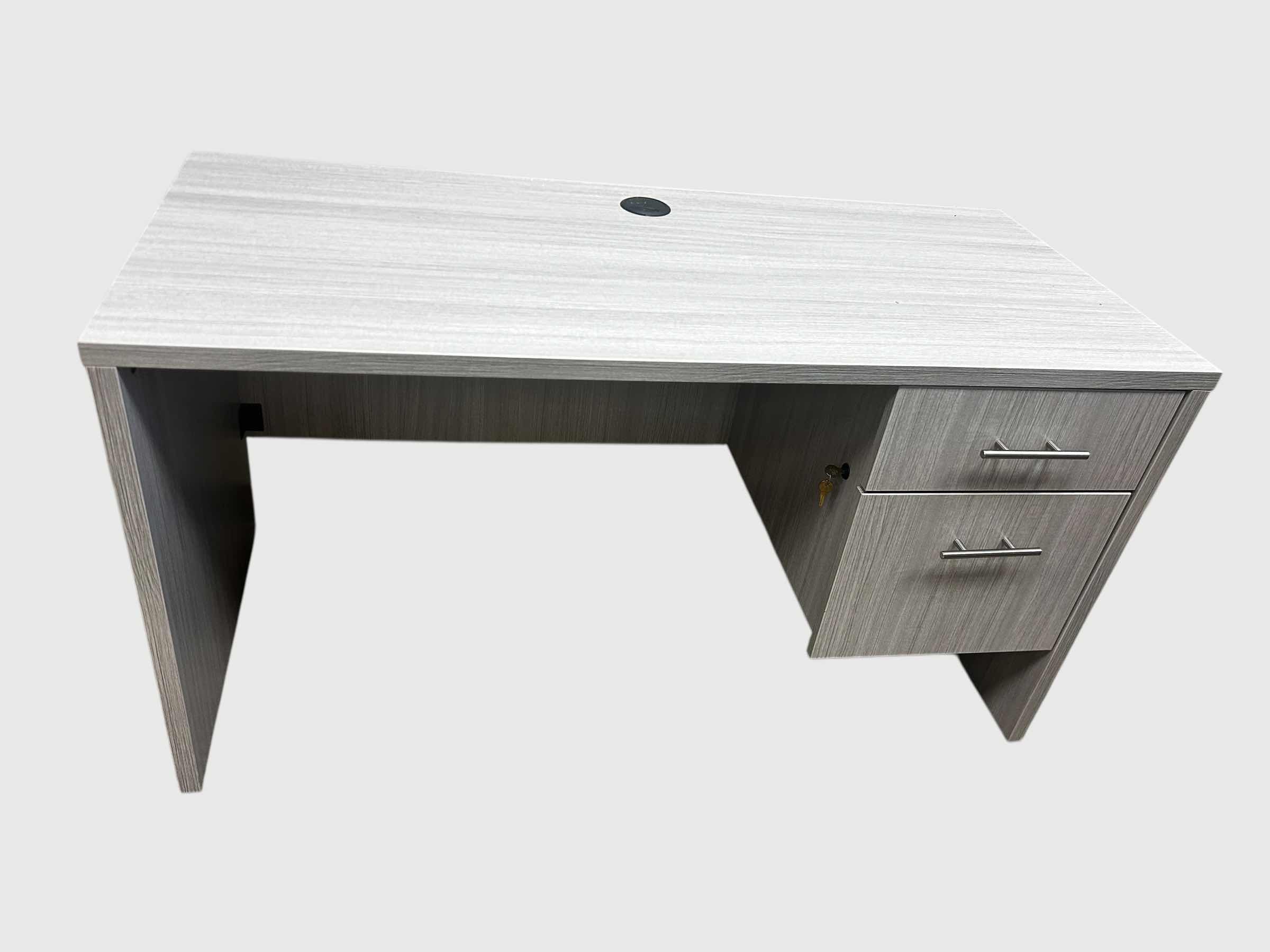 View 1 of NOVA OAK PANEL RECTANGULAR OFFICE DESK W 2 DRAWER  FIXED PEDESTAL 54" X 24" H  29"