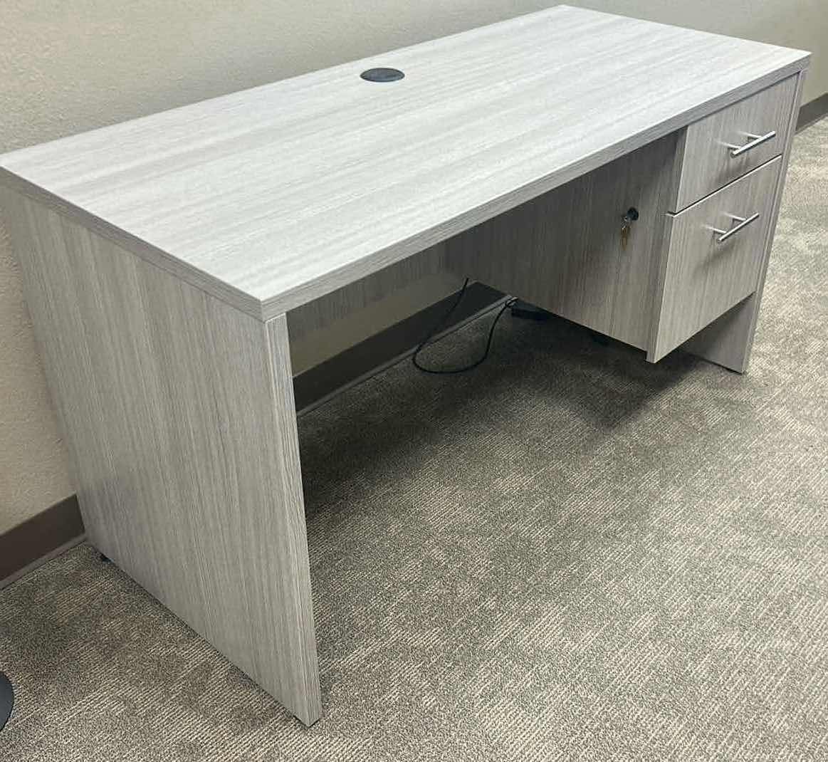 View 2 of NOVA OAK PANEL RECTANGULAR OFFICE DESK W 2 DRAWER  FIXED PEDESTAL 54" X 24" H  29"