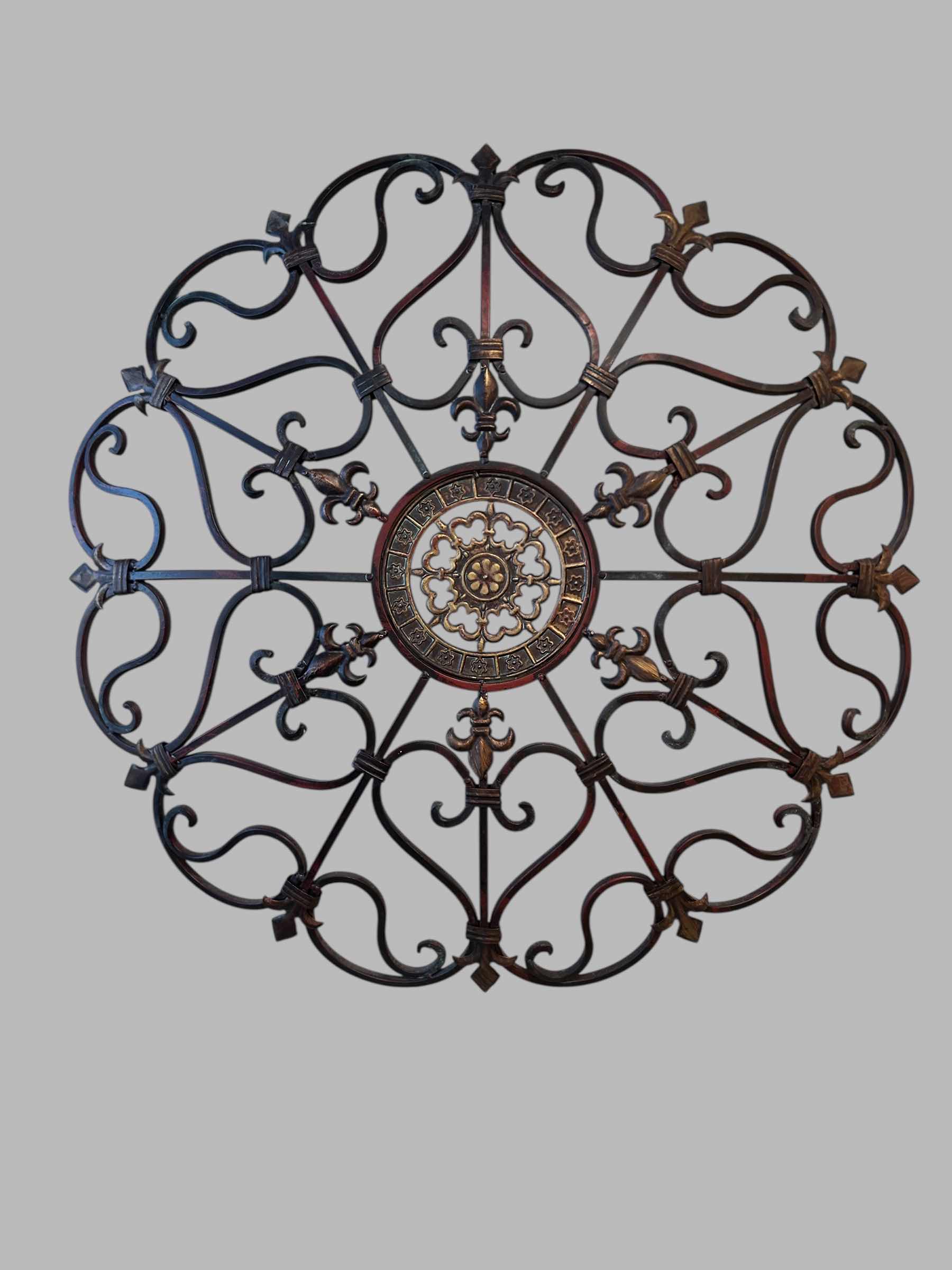 Photo 1 of BROWN METAL SCROLL WALL DECOR MEDALLION 30" X 30"