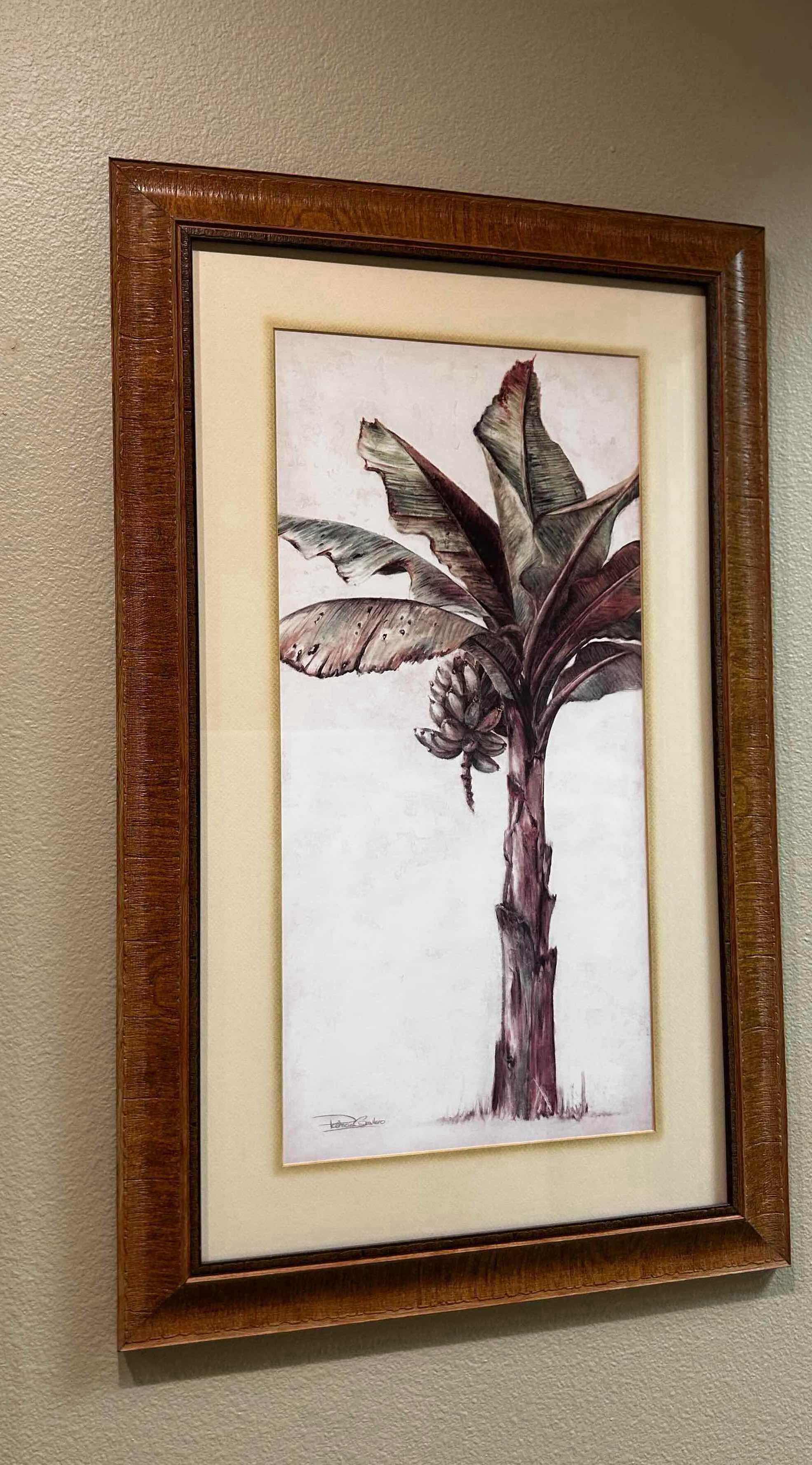 Photo 1 of WOOD FRAMED ART PRINT " TROPIC BANANA II" 18" X 32"