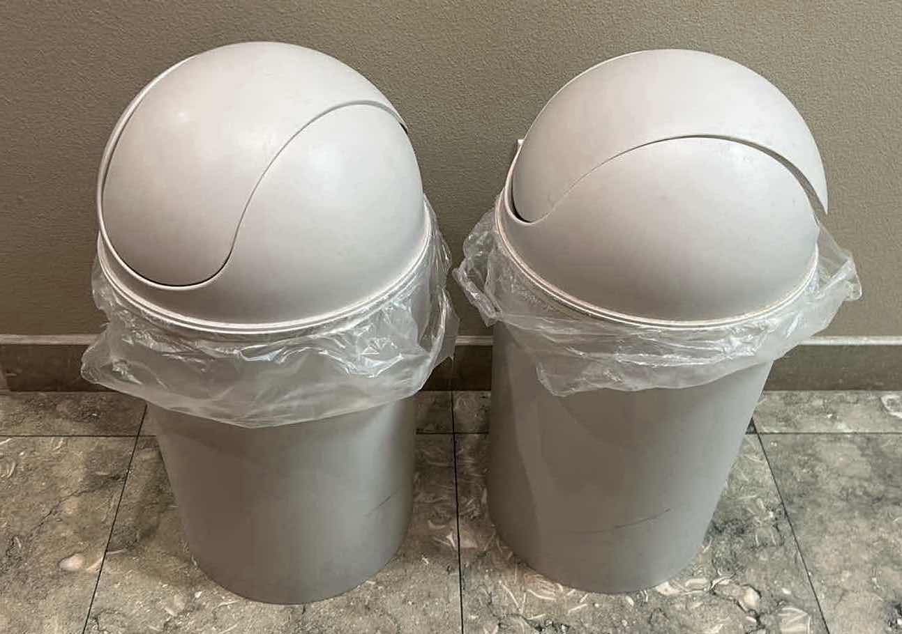 Photo 1 of 2- PLASTIC TRASH BINS