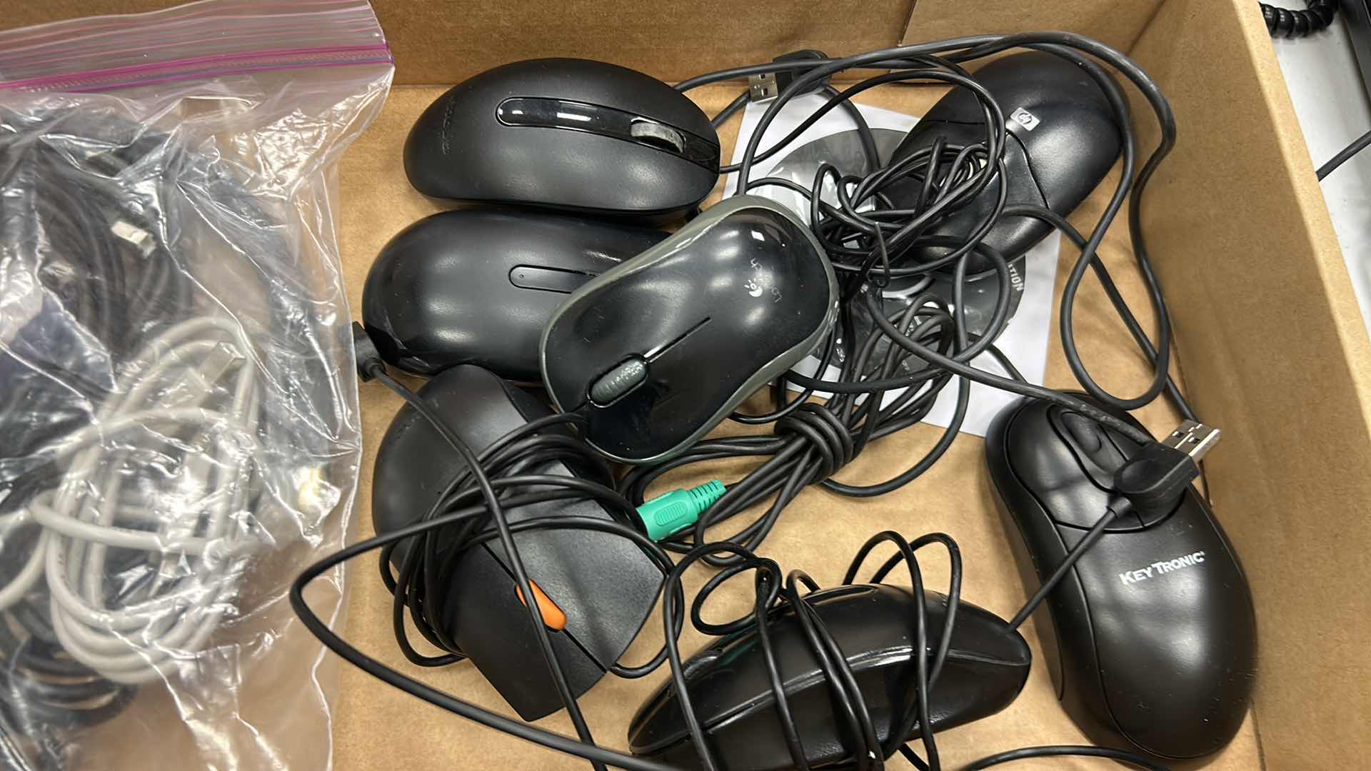 Photo 1 of CONTENTS OF BOX ASSORTED MOUSES CORDS