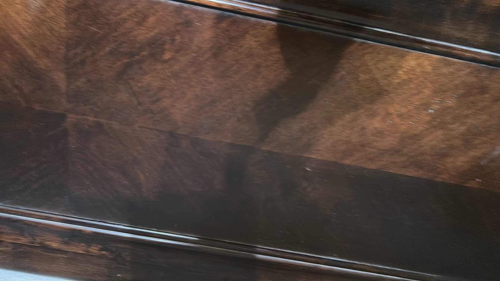 Photo 1 of RIBBON STRIPED MAHOGANY CONSOLE TABLE 55"X 18" H 32"