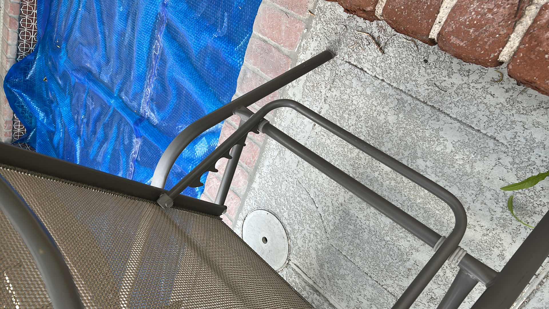 Photo 1 of TAN METAL FRAME STATIONARY CHAISE LOUNGE CHAIR W TAN SLING