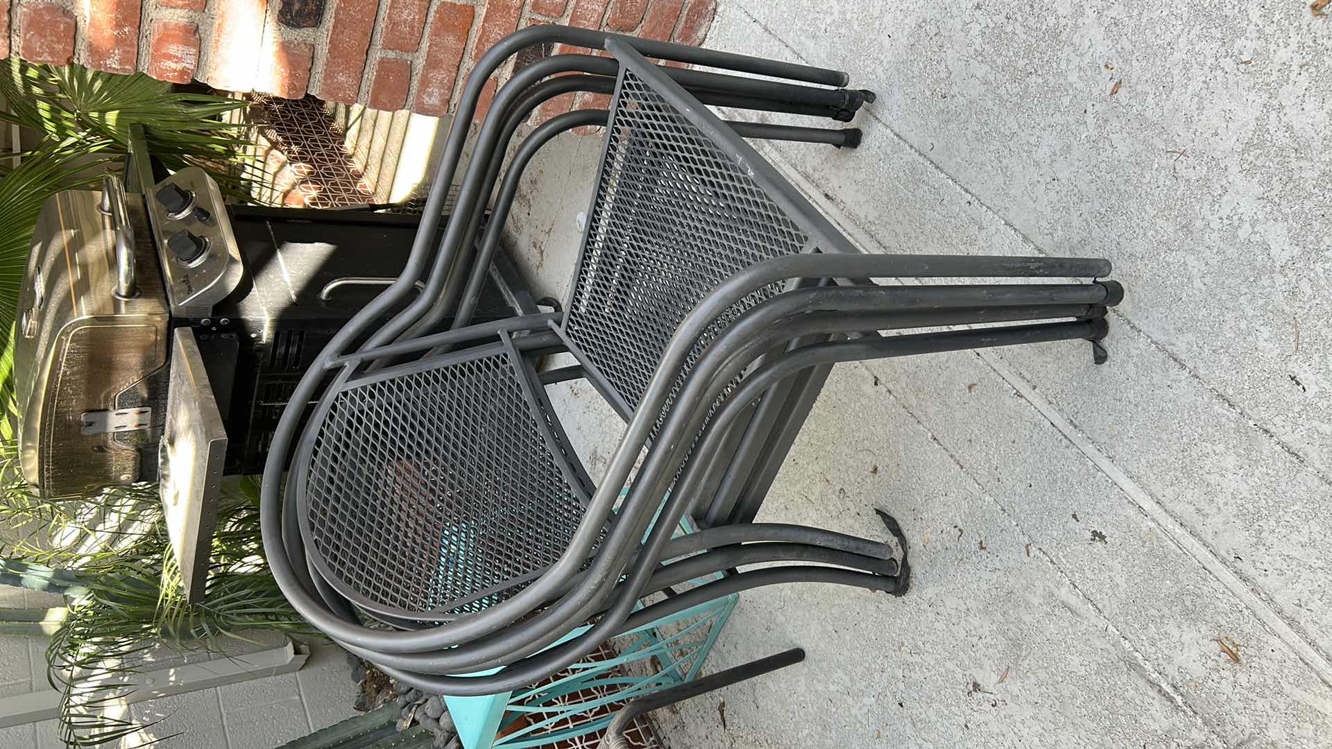 Photo 1 of 4-STACKABLE WROUGHT IRON PATIO ARMCHAIRS