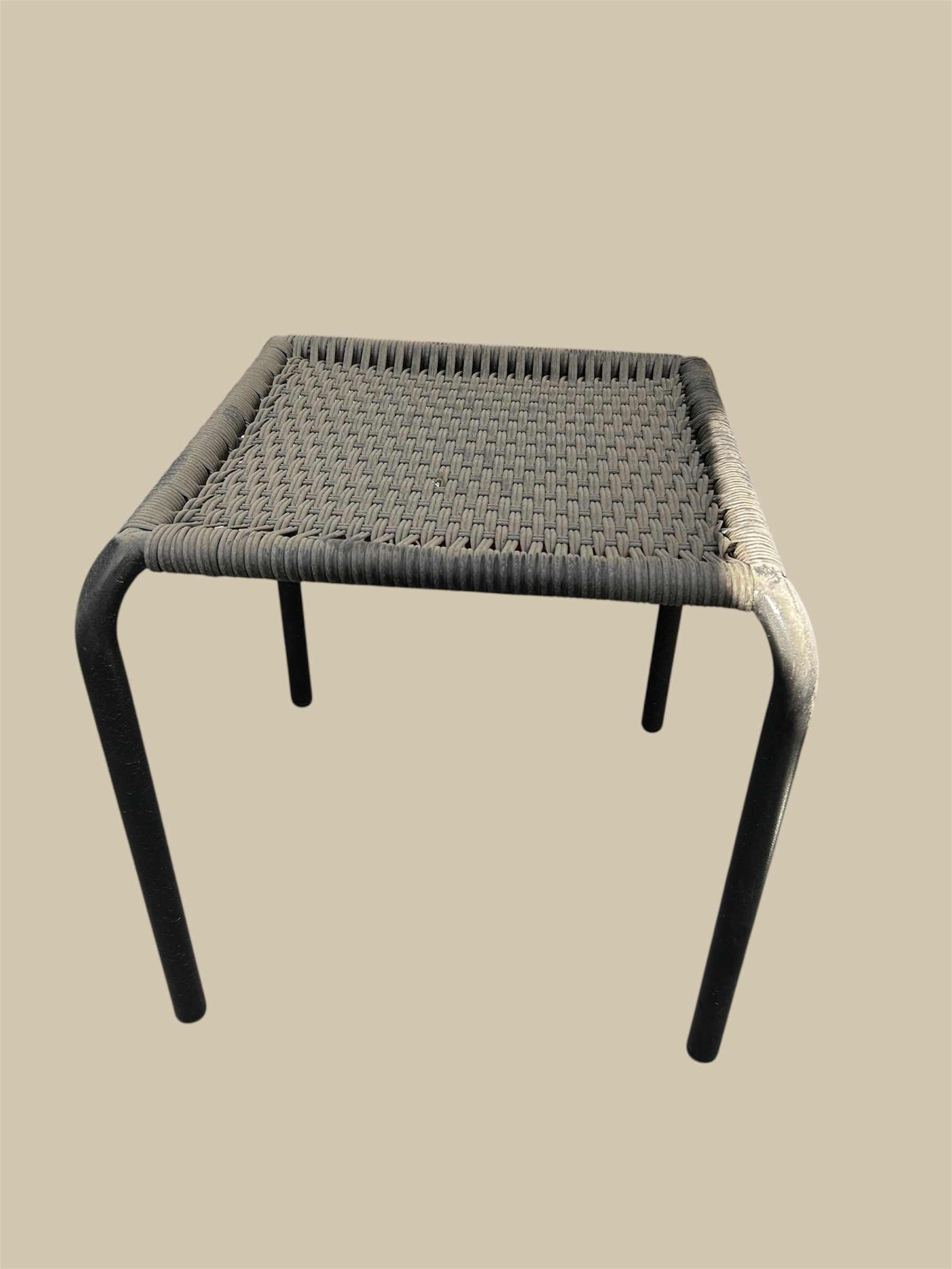Photo 1 of CONTEMPORARY TAN WICKER OUTDOOR SIDE TABLE H 18"