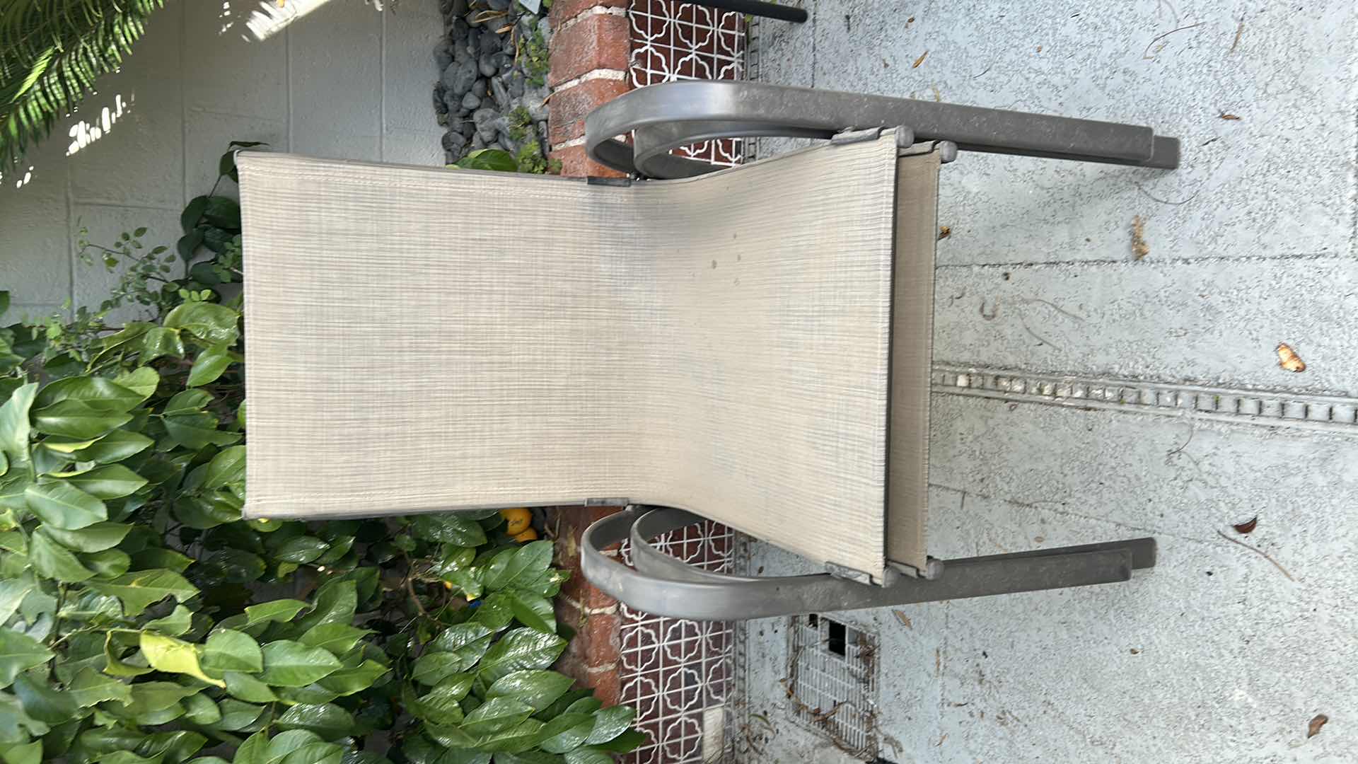 Photo 1 of 2- TAN METAL FRAME OUTDOOR ARM CHAIRS