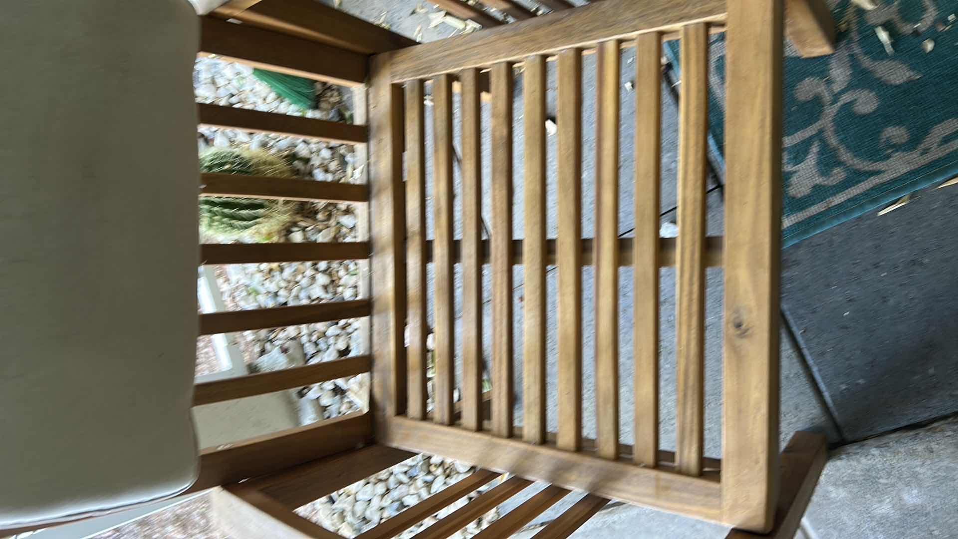 Photo 1 of WOODEN OUTDOOR ARM CHAIR W CUSHION