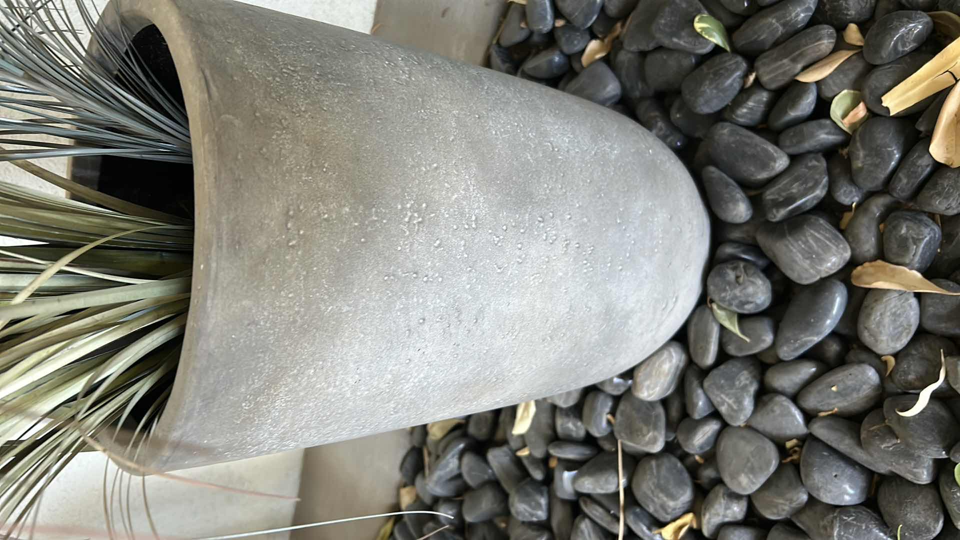 Photo 1 of QL DESIGN FAUX DOGTAIL GRASS POTTED PLANT IN DISTRESSED ZINC POT H 17"