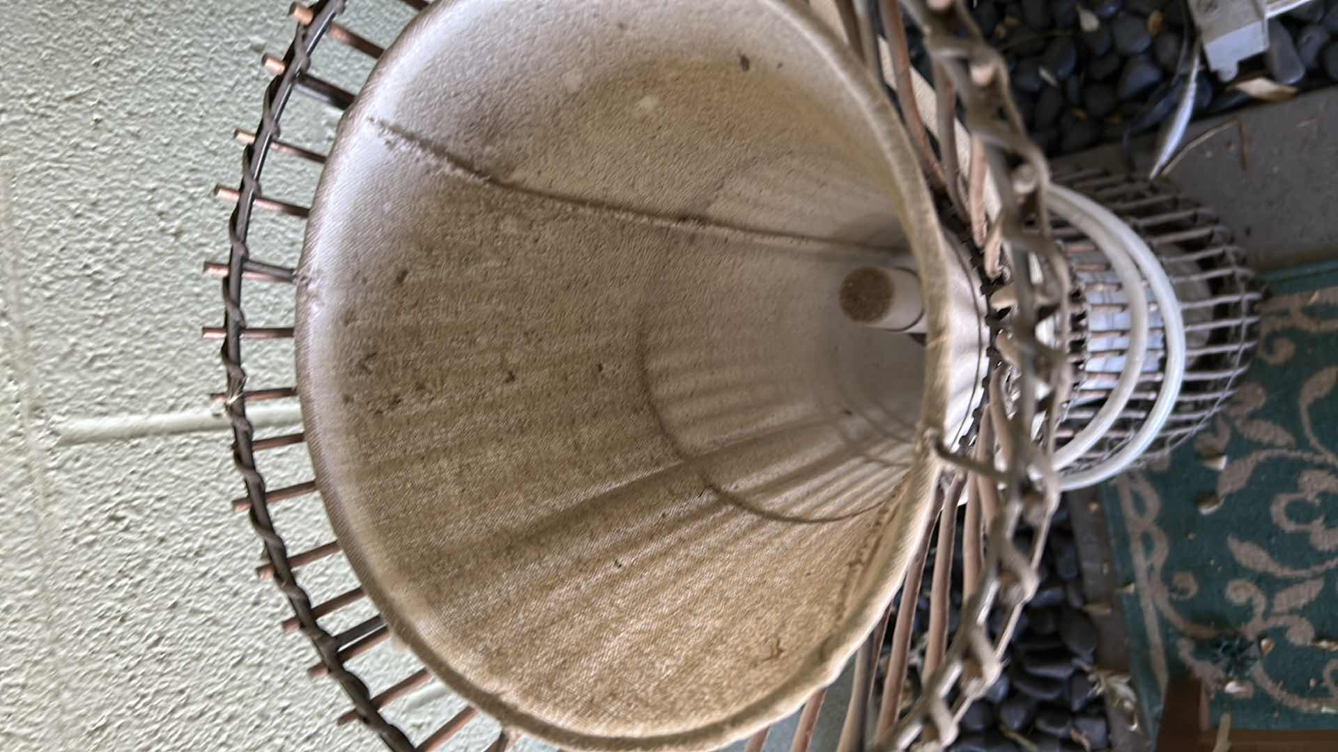 Photo 1 of RATTAN BAMBOO FLOOR LAMP NEEDS CLEANING H 44"