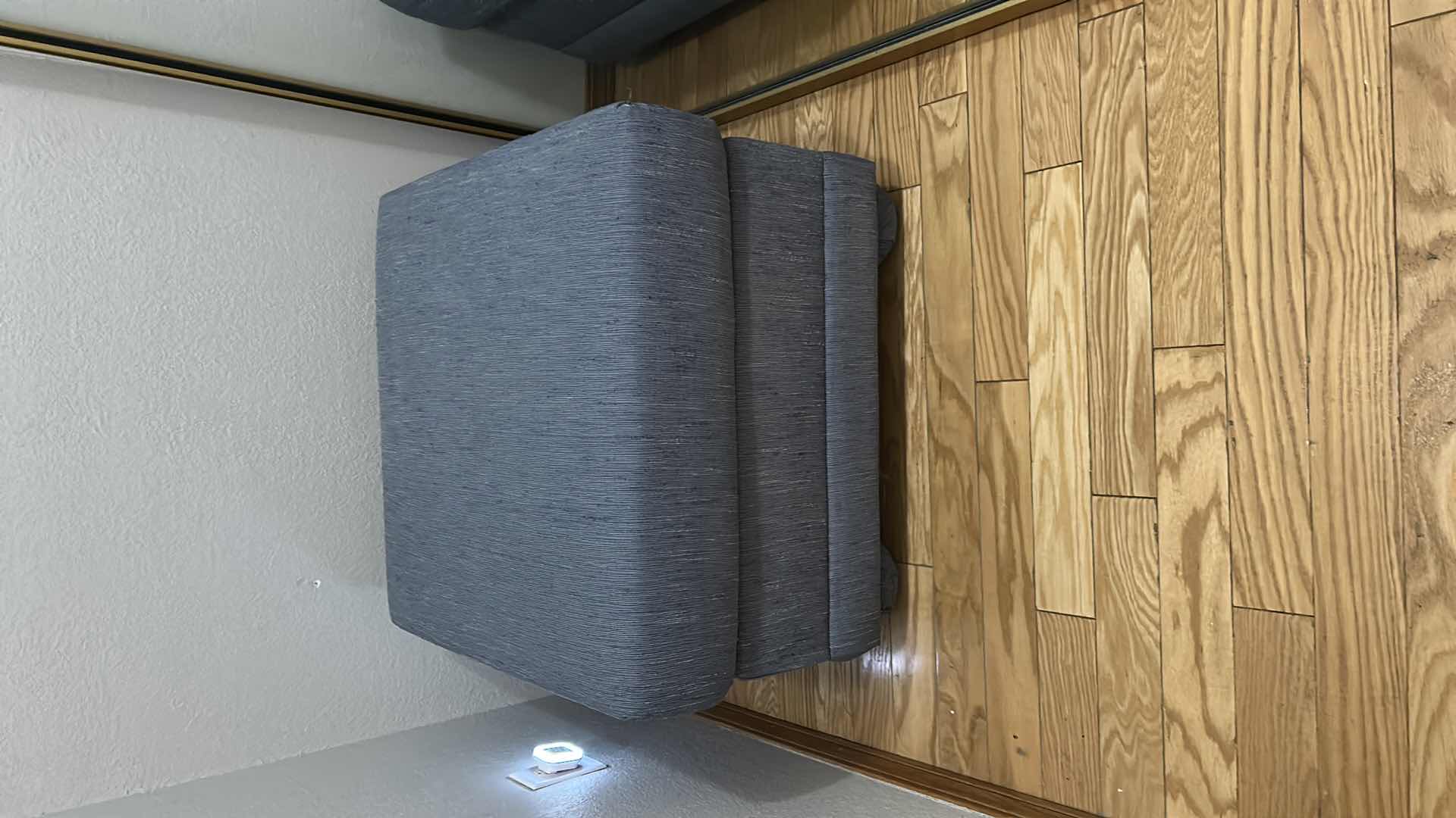 Photo 1 of BLUE FABRIC OTTOMAN 26" X 24" H 18"